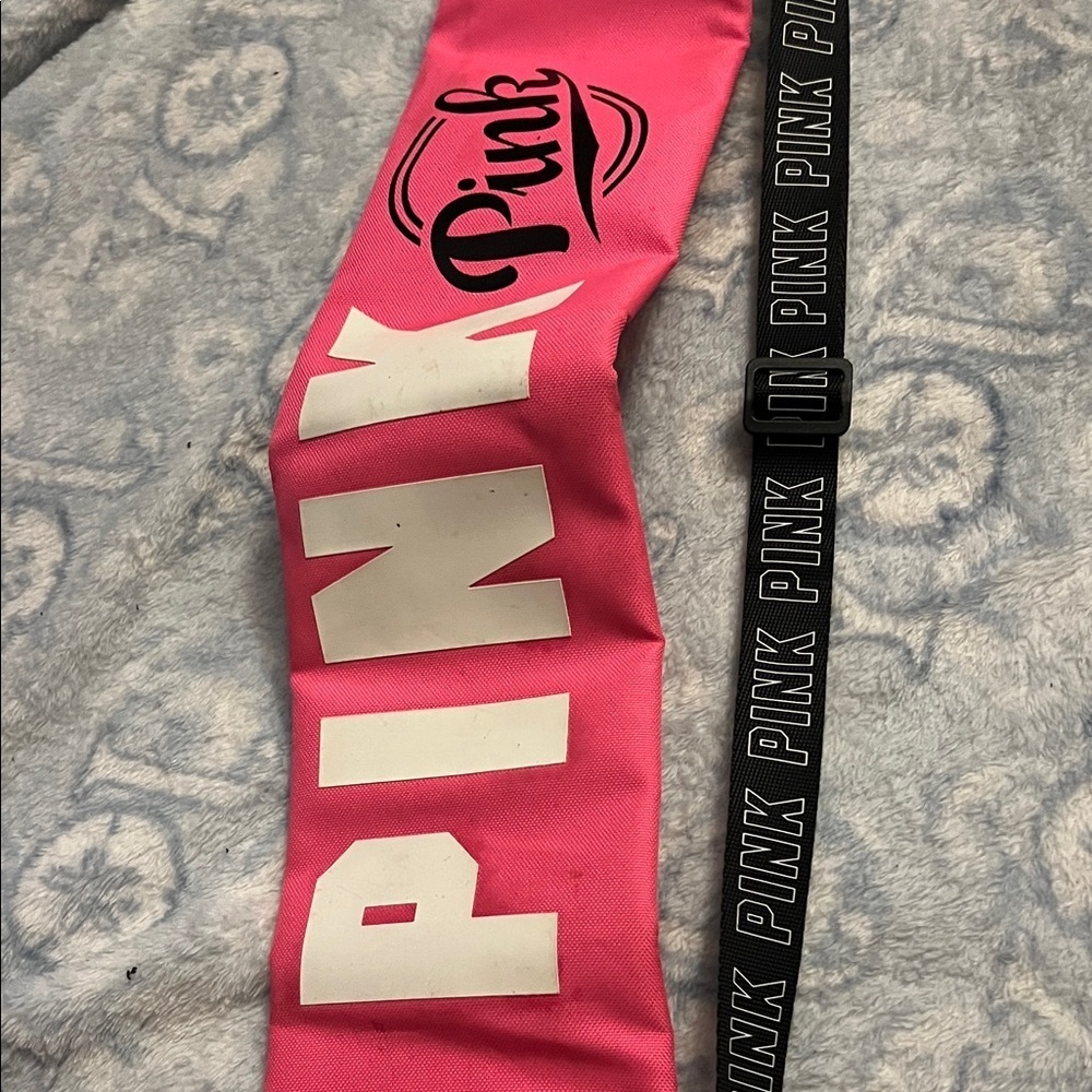 PINK Victoria's Secret Bold Pink and Black small bag for bat